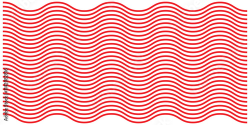 Wave line and wavy zigzag lines. Red underlines wavy curve zig zag line pattern in abstract style. Geometric decoration element. Vector illustration. Wave zigzag line simple thin to thick element 