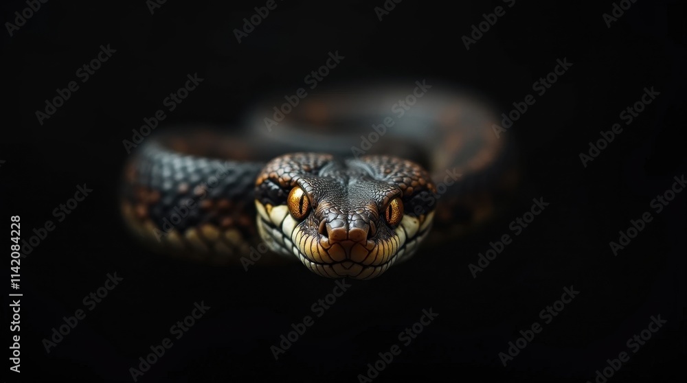 Close-up of a Snake with Golden Eyes Close-up of a Snake with Golden Eyes