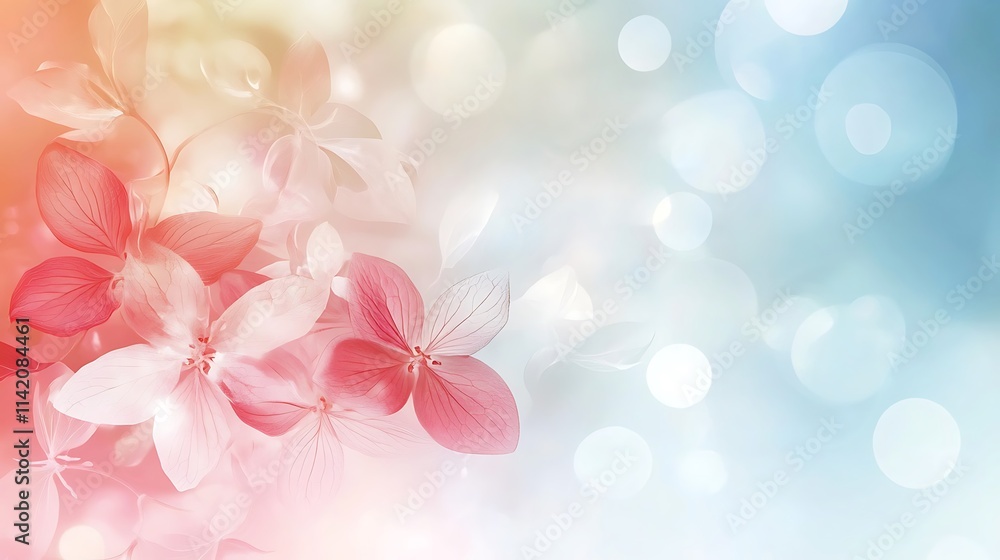 Delicate Pink Flowers Soft Bokeh Background Delicate Pink Flowers Soft Bokeh Background