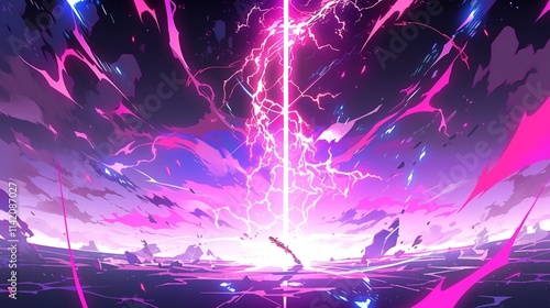 Fantasy lightning strike art