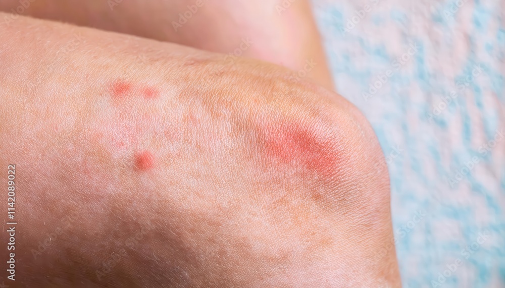 Close-Up of Red, Inflamed, Itchy Allergic Rash on Human Skin with Irritation, Dryness, and Visible Red Bumps Indicating Allergic Reaction or Skin Condition Like Eczema, Dermatitis, or Hives Close-Up of Red, Inflamed, Itchy Allergic Rash on Human Skin with Irritation, Dryness, and Visible Red Bumps Indicating Allergic Reaction or Skin Condition Like Eczema, Dermatitis, or Hives
