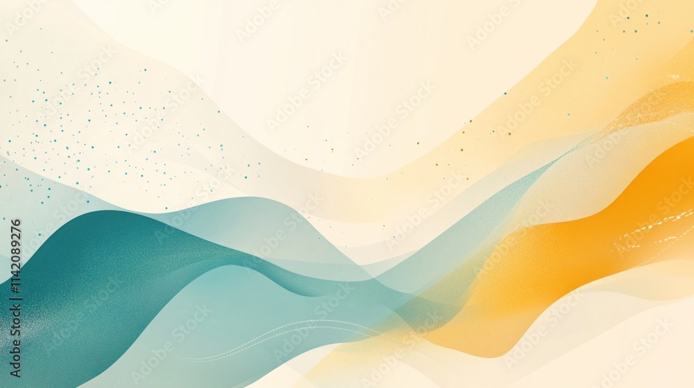 Fototapeta premium Abstract Wave Background, Teal and Orange