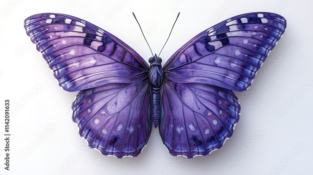 Obraz premium stunning purple butterfly illustration with intricate details and white background