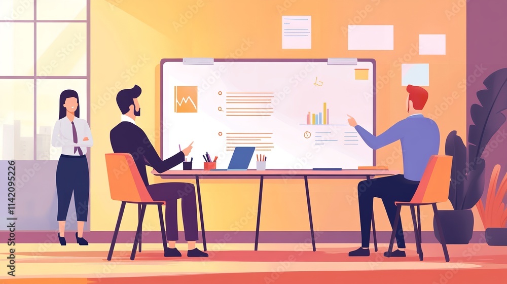 Corporate Office with a Project Manager Leading a Team Meeting Corporate Office with a Project Manager Leading a Team Meeting