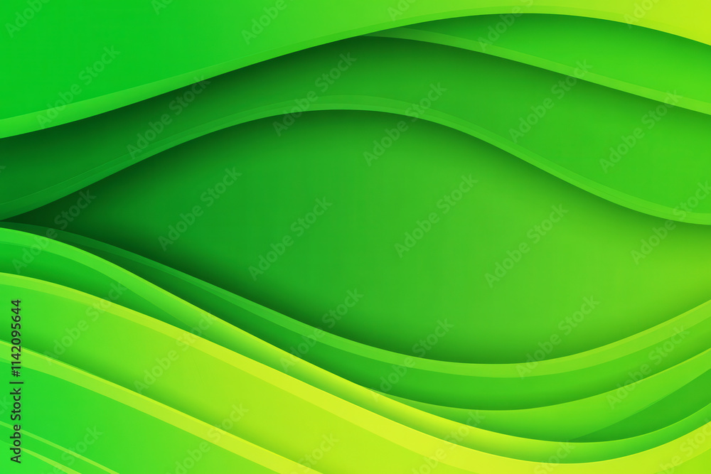 Fototapeta premium Abstract Green Background with Smooth Flowing Curves and Gradient Design