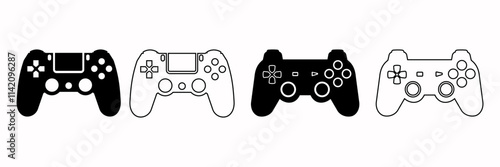 Joystick gamepad icon set. flat illustration of vector icon