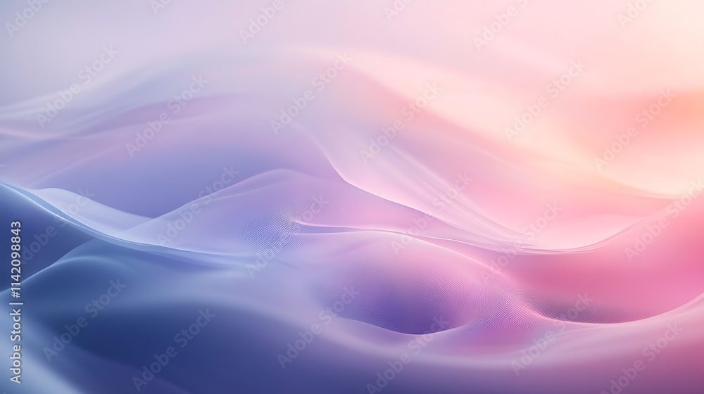 Obraz premium Abstract Pastel Waves Flowing Gently Across a Soft Background