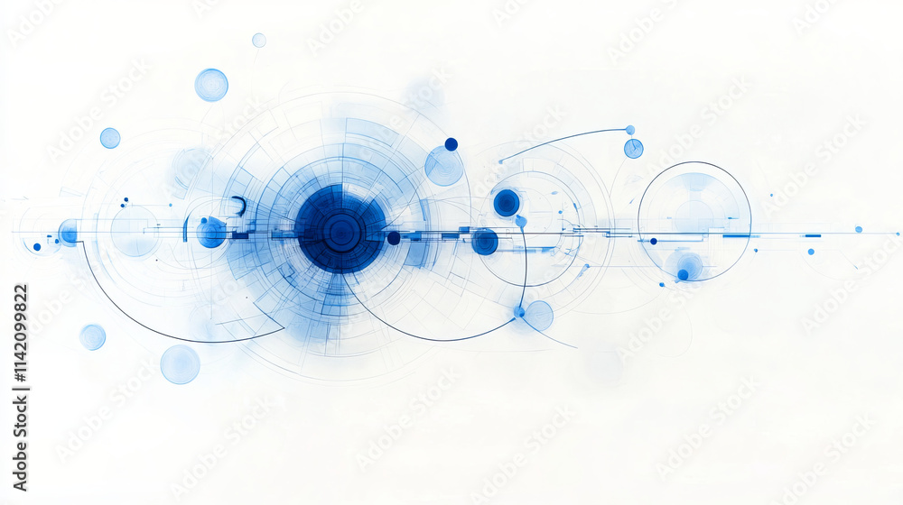 Abstract digital interface with circular blue elements and geometric lines. futuristic design evokes innovation and technology Abstract digital interface with circular blue elements and geometric lines. futuristic design evokes innovation and technology