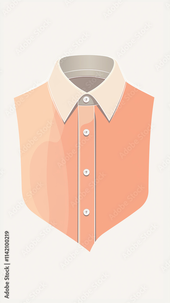 Peach sleeveless shirt with white collar Peach sleeveless shirt with white collar