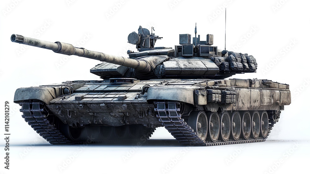 Modern Battle Tank with Rugged Armor and Heavy Gun - Military Vehicle Concept Modern Battle Tank with Rugged Armor and Heavy Gun - Military Vehicle Concept