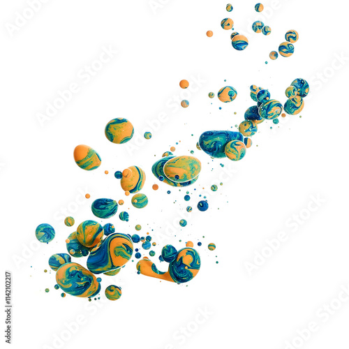 Ink in water. Splash paint mixing. Multicolored liquid dye. Abstract  sculpture background color