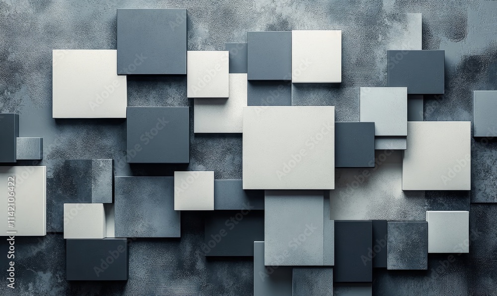 Modern Background with Geometric Squares, Generative AI Modern Background with Geometric Squares, Generative AI