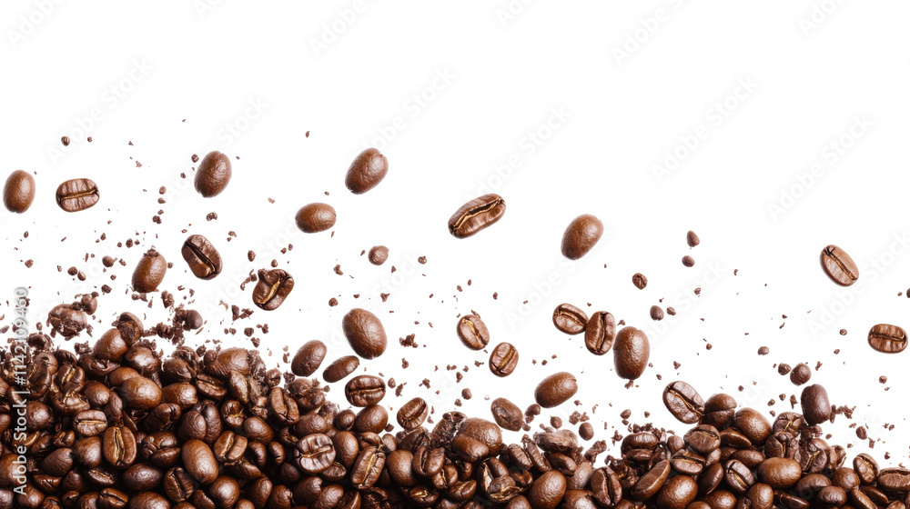 Coffee bean splash, transparent background Coffee bean splash, transparent background