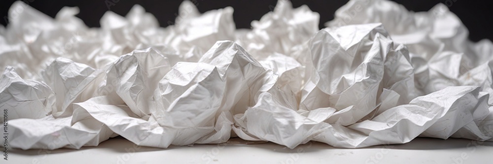 Soft focus on crumpled white paper with visible fibers, white paper, paper texture, soft focus effect Soft focus on crumpled white paper with visible fibers, white paper, paper texture, soft focus effect
