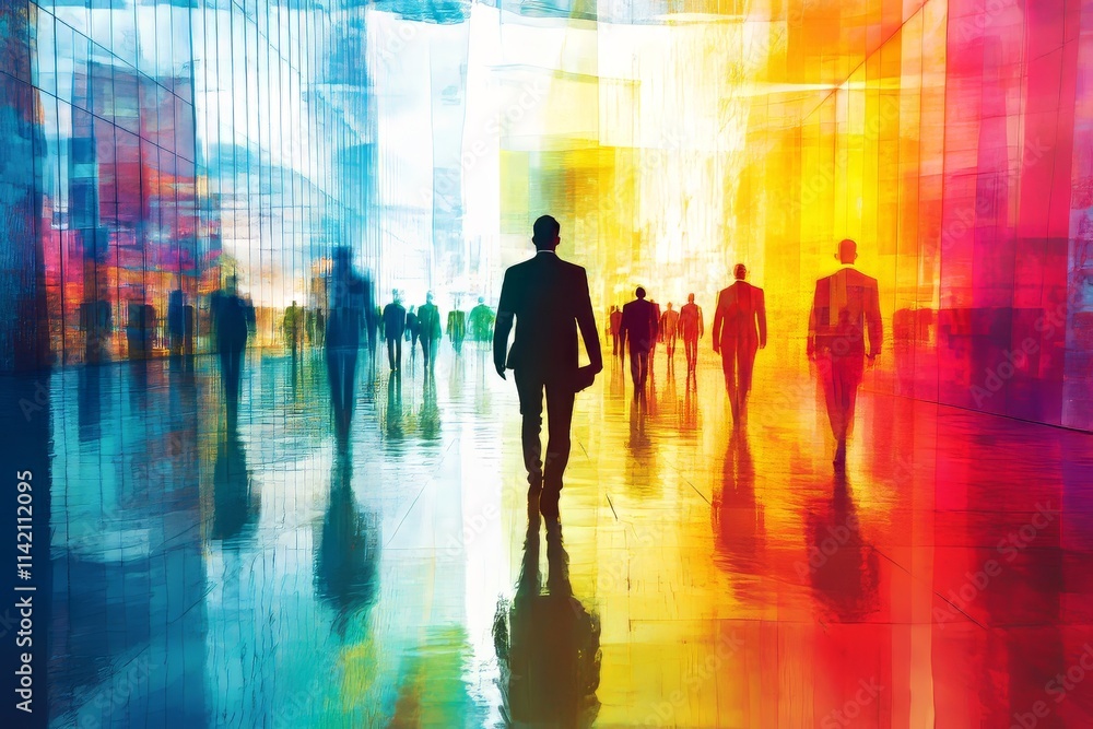 Conceptual Modern Business Image with Abstract Design, Generative AI Conceptual Modern Business Image with Abstract Design, Generative AI