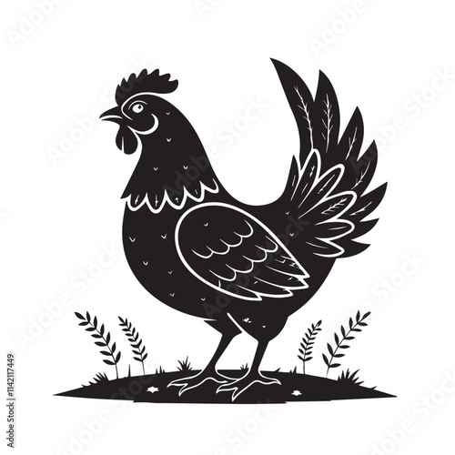  chicken silhouette vector