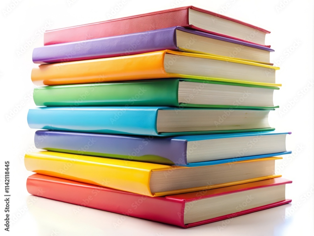 Colorful Book Stack Close-Up Photography: Vibrant Library, Reading, Education, Knowledge Colorful Book Stack Close-Up Photography: Vibrant Library, Reading, Education, Knowledge