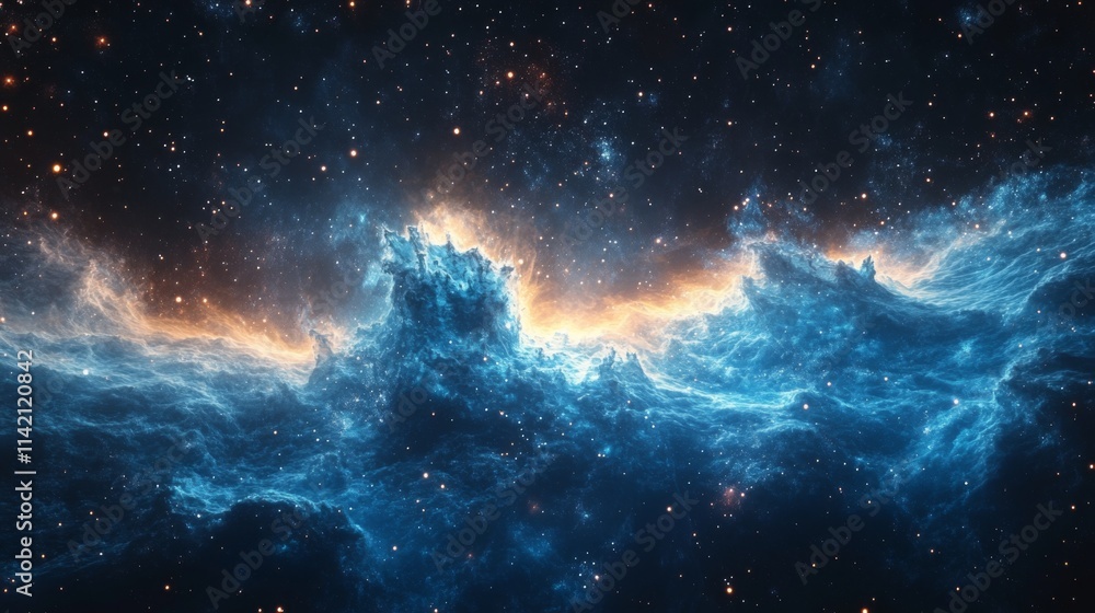 Obraz premium Stunning view of a galaxy with colorful star clouds