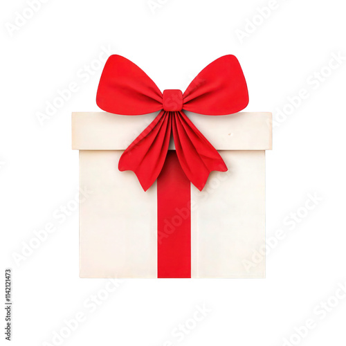 Obraz na płótnie Gift box with red ribbon and bow isolated on transparent background
w salonie