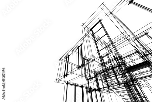 house building sketch architectural 3d illustration