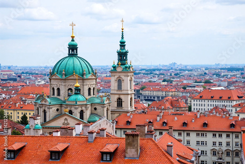 Wallpaper Mural European cityscape with churches and rooftops Torontodigital.ca