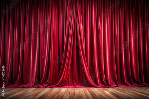 Stage Fright: A Wide-Angle Curtain's Unveiling - Dramatic Lighting, Theatrical Backdrop photo