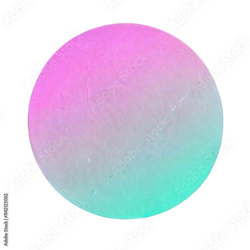 Pink and green gradient pastel circle with soft texture isolated on transparent background  
