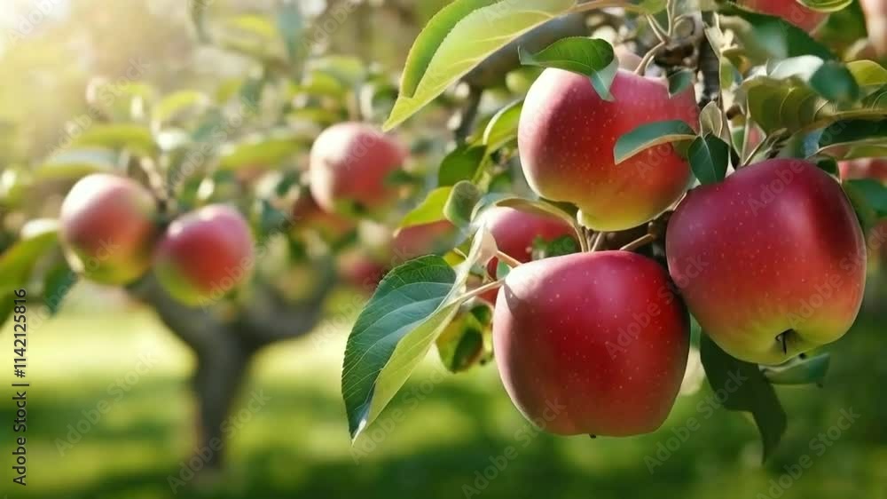Stunning Red Apples Ripening on the Tree: Orchard Footage Stunning Red Apples Ripening on the Tree: Orchard Footage