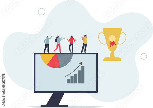 Company culture and human resources motivational work .HR job with teamwork inspiration and personnel management .flat characters.