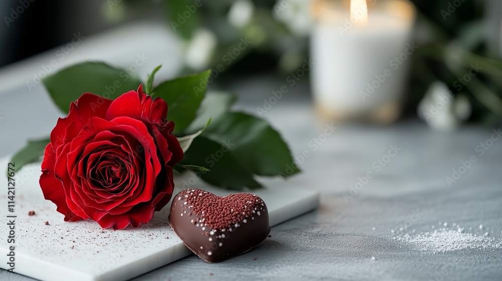 Red Rose and Heart Chocolate Gift Red Rose and Heart Chocolate Gift