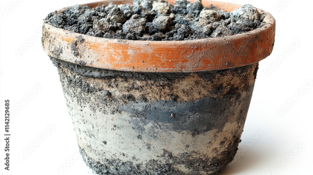 Fototapeta premium bucket for approximately cement work on a white backdro