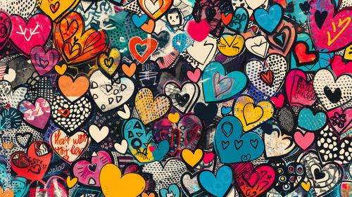 Whimsical Heart Collage with Unique Elements