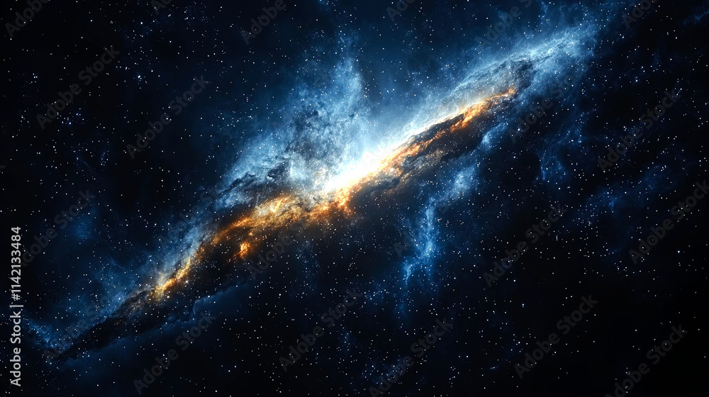 Fototapeta premium Cosmic nebula with fiery, glowing gases.