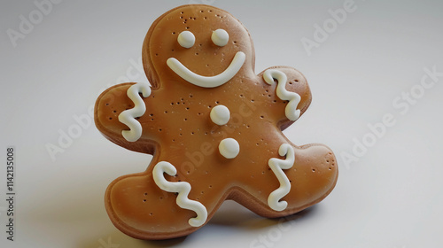 Side Perspective of a Delicious Gingerbread Man Shaped Cookie photo