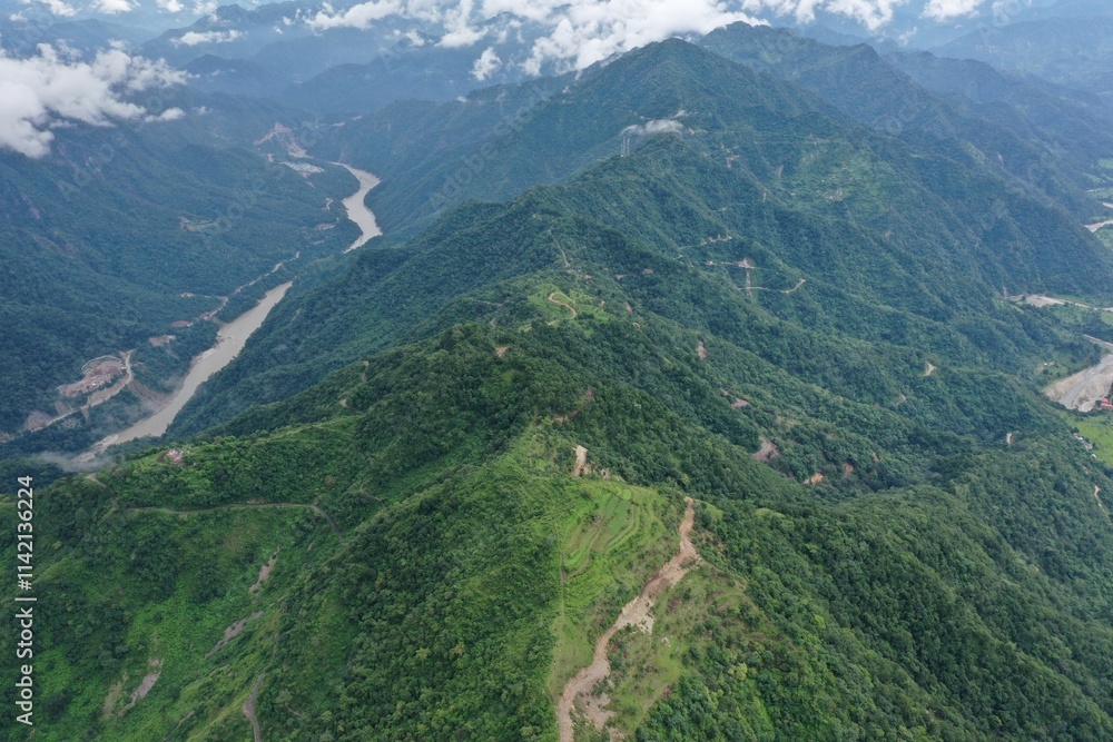 Fototapeta premium India's Forested Mountains and Hills near Malegaon Acharya