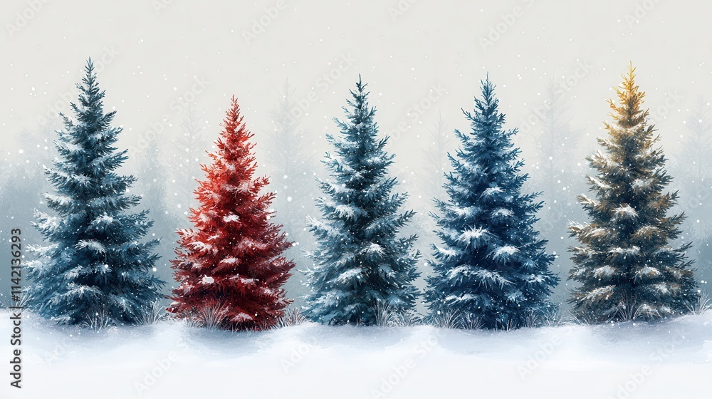 christmas fir trees illustration christmas fir trees illustration
