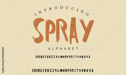 vector brush style font, alphabet, typeface