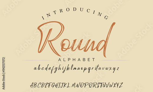 vector brush style font, alphabet, typeface