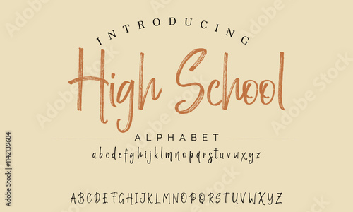 Stylish brush painted an uppercase vector letters, alphabet, typeface.