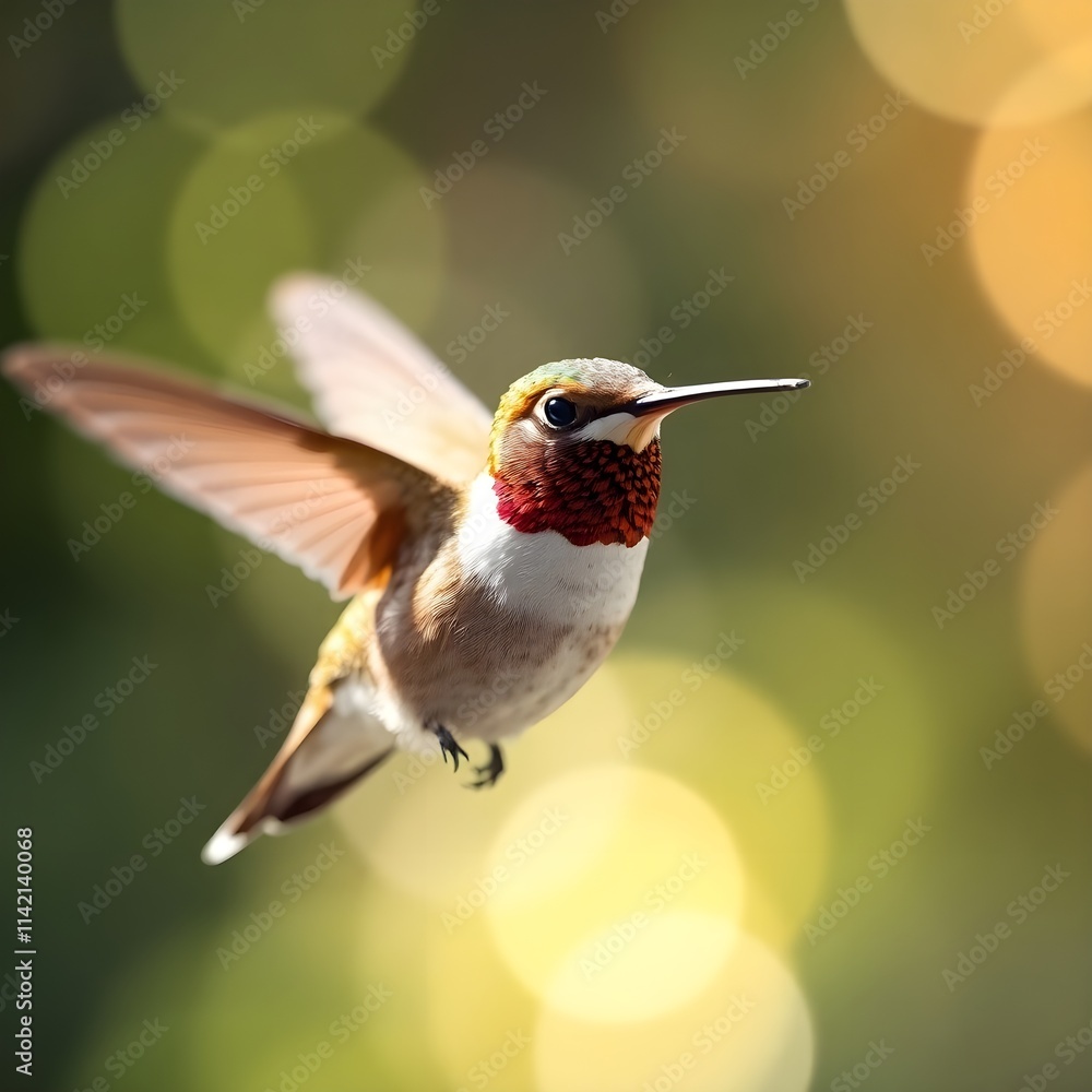 Fototapeta premium A bird with a green and red face and a red eye.