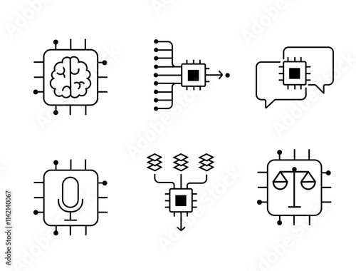 Принти на полотні 6 artificial intelligence icons