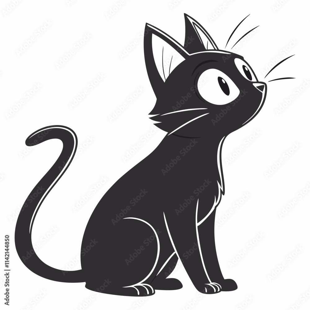Fototapeta premium Elegant Black Cat Silhouette