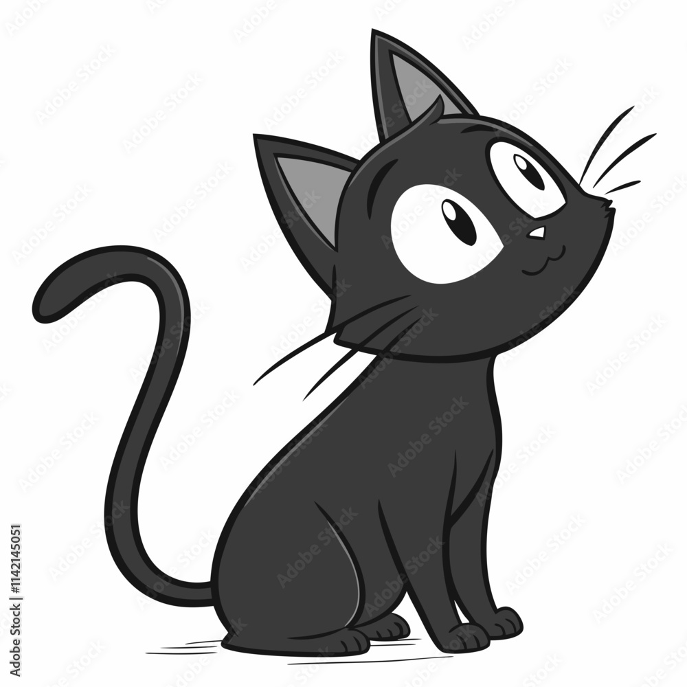 Fototapeta premium Elegant Black Cat Silhouette