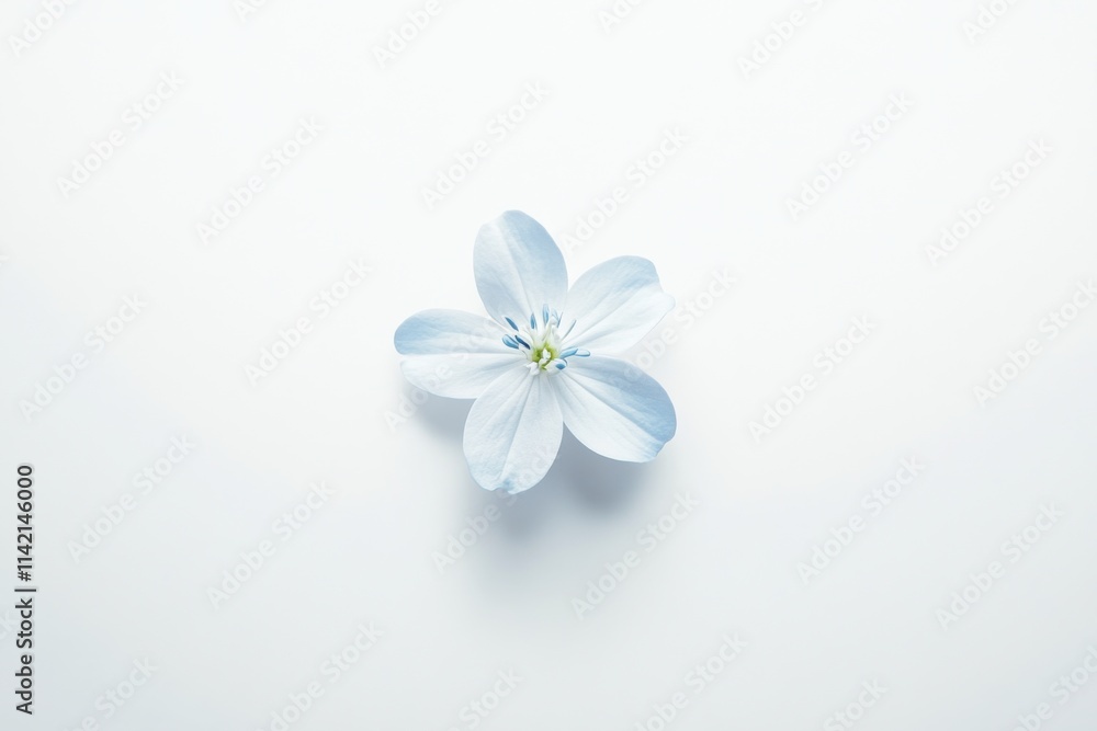 Forget Me Not flower on white background, isolated, realism, flat design, contrast, focus on detail Forget Me Not flower on white background, isolated, realism, flat design, contrast, focus on detail