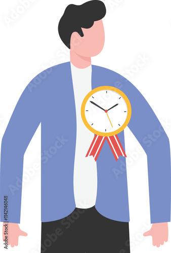 clock and medal, time management
