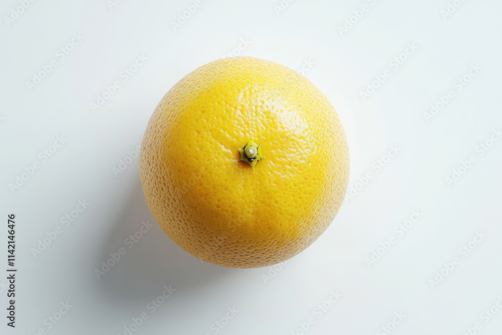 Grapefruit on white plain, high-contrast top view, isolated, sharp contours, standalone fruit Grapefruit on white plain, high-contrast top view, isolated, sharp contours, standalone fruit