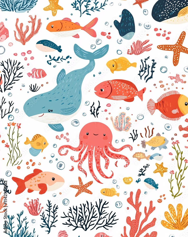 sea animals set sea animals set