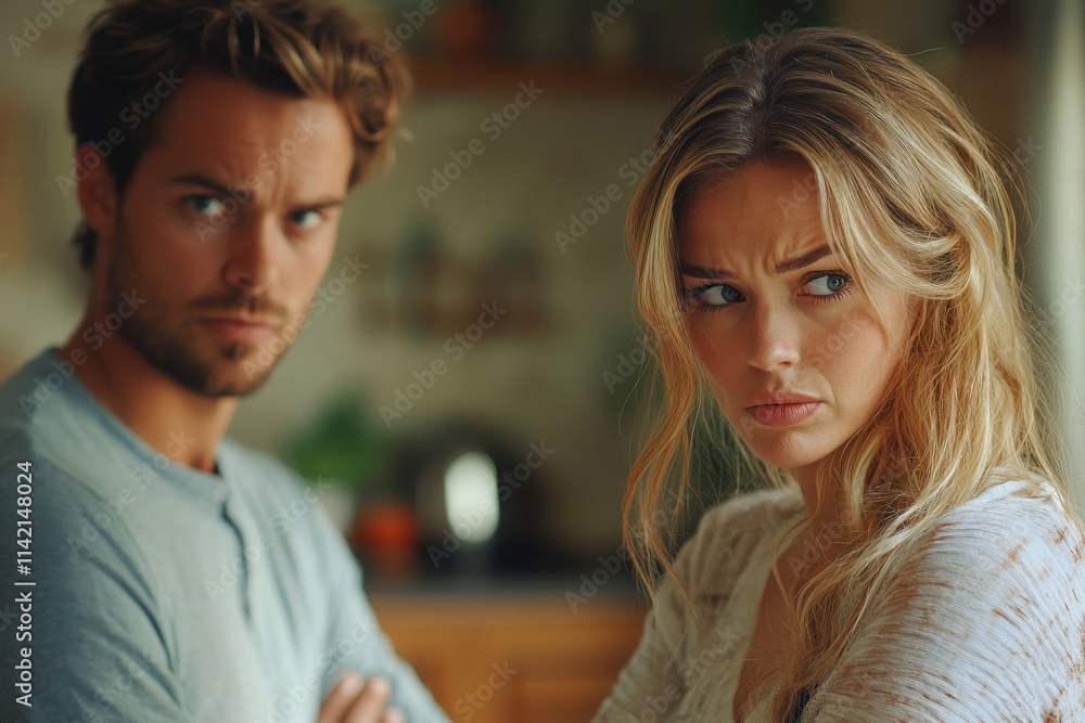 family relationship problems. anger wife and argue with husband at home, Generative AI family relationship problems. anger wife and argue with husband at home, Generative AI
