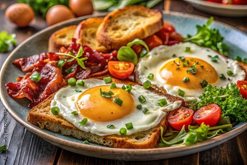 Fried Egg Breakfast: Worm's Eye View - Close-Up Macro Photography