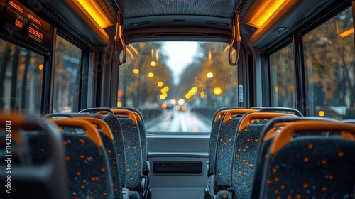 the bus s cabin seats within the vehicle empty seats in the bus cabin car sea photo